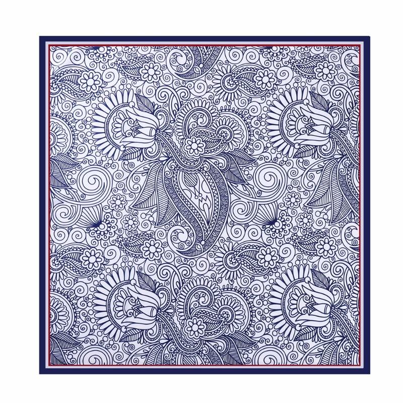 Роскошный шелковый шарф 90x90 см — фото 11