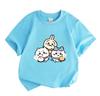 Kids Boys Girls 100% Cotton Crew Neck Short Sleeve T-Shirt, Cute Chibi Cartoon Three Friends Print Casual Soft Breathable Tee for Daily Play Wear, Lov