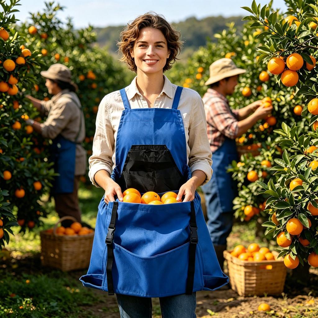 Gardening Picking Apron Quick Release Fruit Pick Up Pockets Large Storage Pouch for Vegetable Farmers Gardening Outdoor Orchard