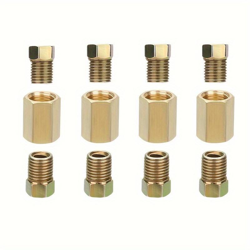 "12pcs 3/16"" (3/8-24 Inverted) Brake Line Fittings & Brass Unions - Durable Brass Construction - For Automotive Repair & Maintenance"