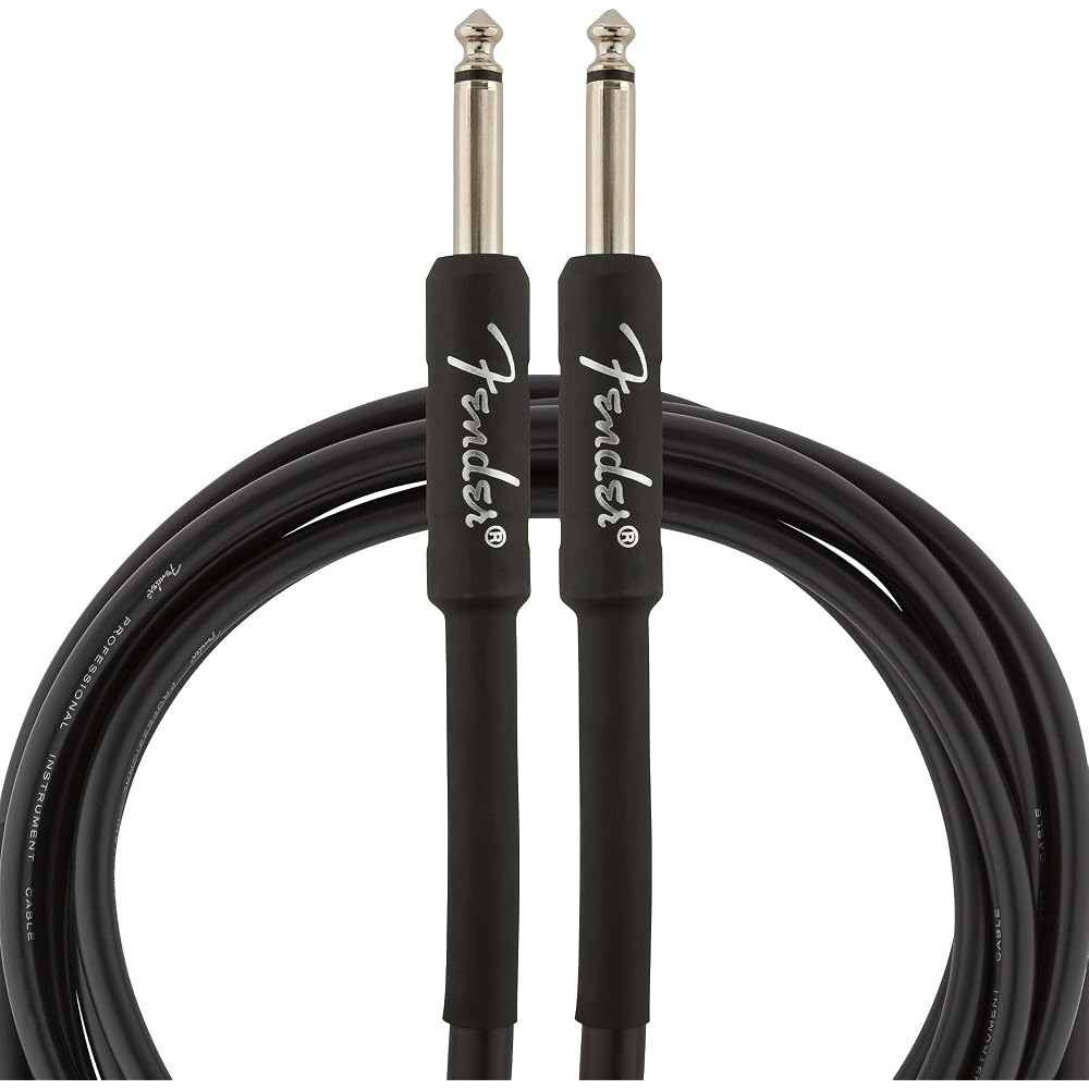 Fender Shielded Cable Professional Series Instrument Cable, Straight/Straight, 10', Black