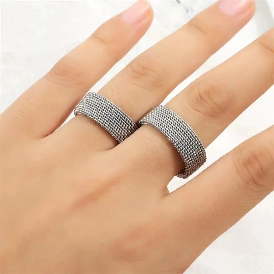 Modă Cuplu Hip Hop Inele Simple de Petrecere cu Model Plasă