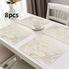 4/6/8pcs Light Luxury Golden Thread Flower Tablemats, 13.39 * 17.72inch, with Simple Lines Depicting Large Flowers, Paired with Champagne Golden