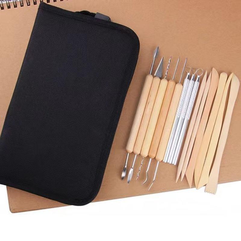 14 Ceramic Tools Set Clay Stone Plastic Soft Pottery Clay Sculpture Knife Aluminum Rod Double End Shaped Set
