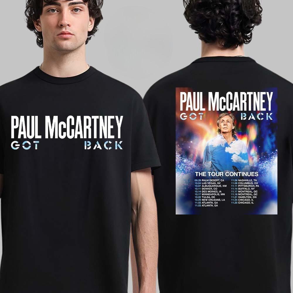 New Paul McCartney Las Vegas 2025 Venue Tee At Allegiant Stadium on October 4 2025 Got Back Tour 25 Guitar Black T-Shirt