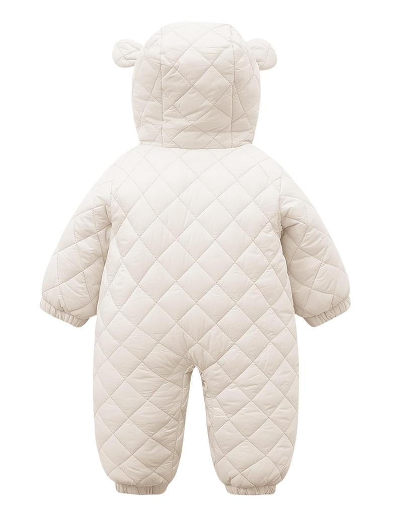 AIEOE Baby Down Long Newborn for Boys and Bear Front Baby Shower Size 60 Romper, Sleeve, Hooded, Coverall, Girls, Autumn/Winter, Thick, Warm, Cute,