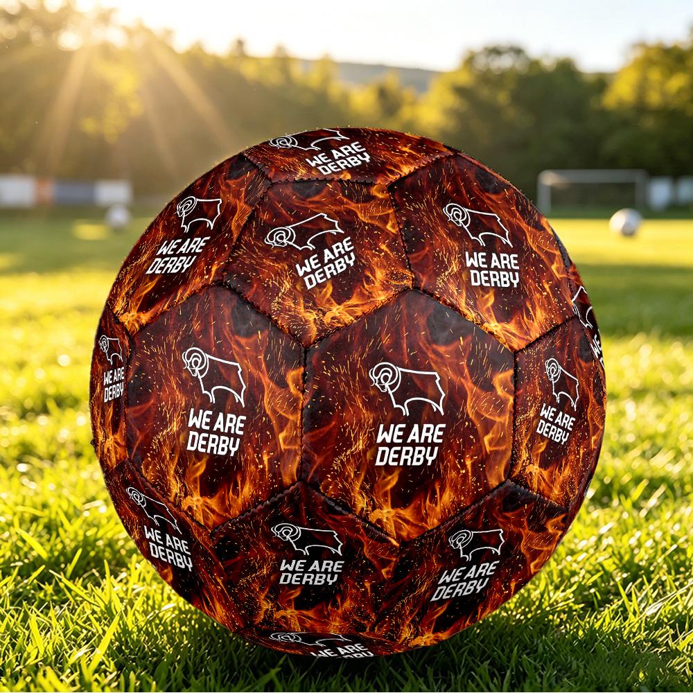 Derby County Football Pallone da Calcio Stampato Taglia 5, Pallone da Calcio Antiscivolo per Partite Adulti Souvenir per i tifosi di Calcio