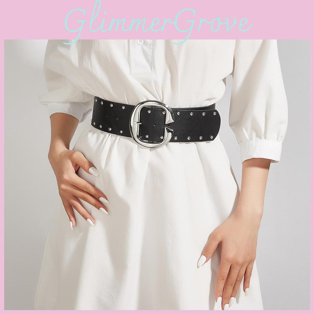 Fashion Rivet Belt With Alloy Buckle For Casual Outfits And Everyday Accessory