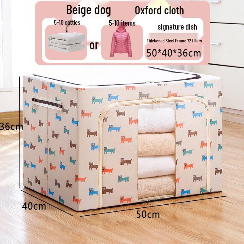 Large Capacity Foldable Steel Frame Wardrobe Storage Box for Clothes and Quilts