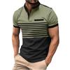 Summer Men's Button Up Round Neck Short Sleeved Shirt Solid Casual Top