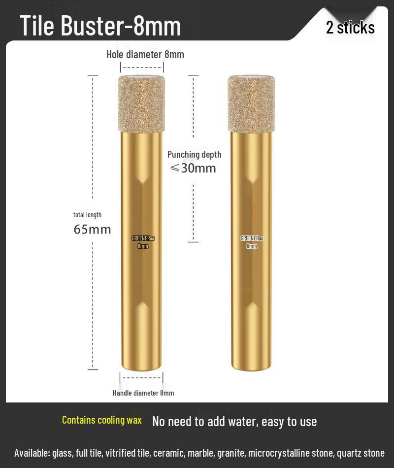 Green Forest 6mm Magnetic Hole Saw for Glass, Marble, & Vitrified Tile.