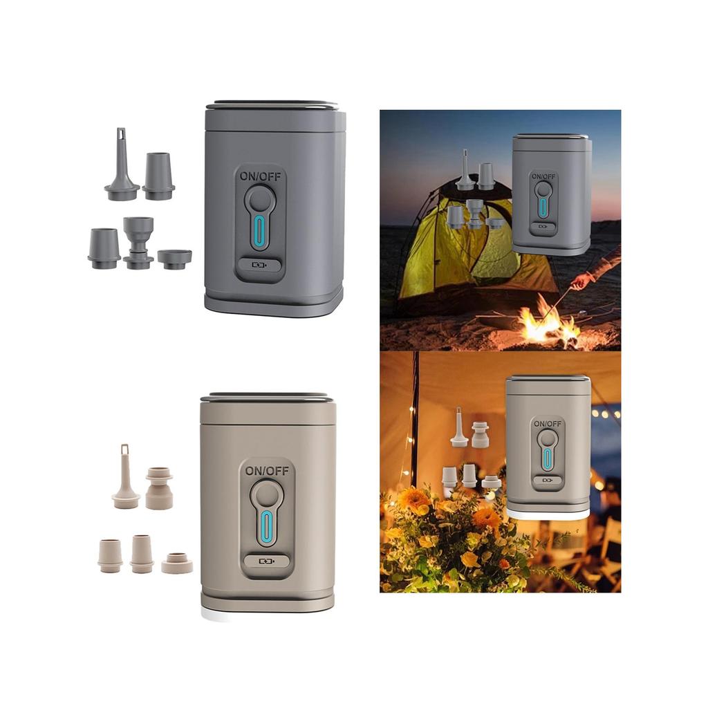 Portable Air Pump Inflate and Deflate Air Pump USB High Power with 5 Nozzles