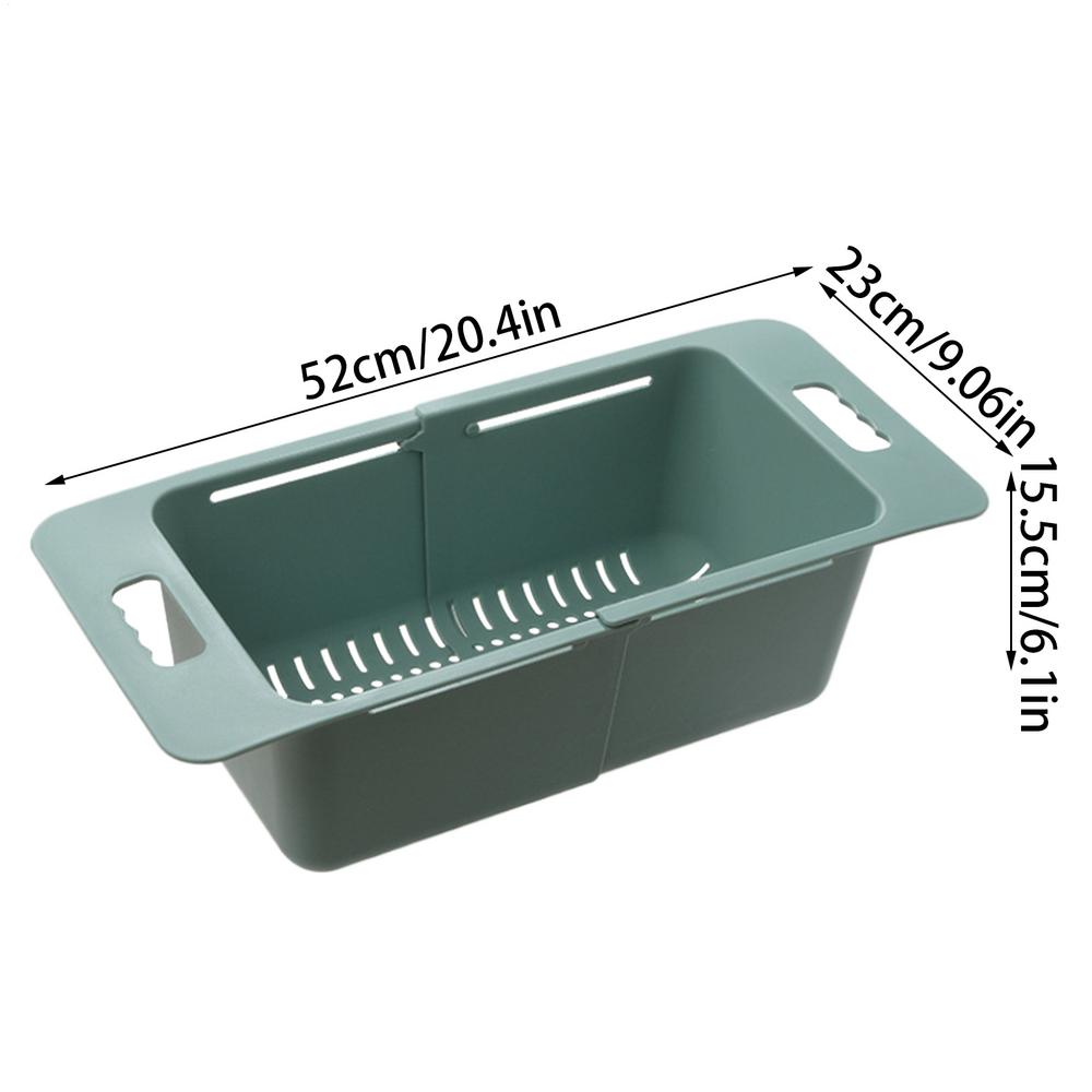 

Над раковиной выдвижной дуршлаг, корзина для мытья овощей и фруктов, раздвижной, необходимые кухонные принадлежности для нового дома зелёный