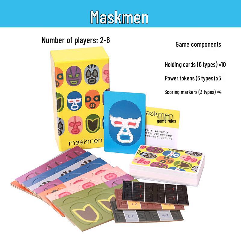 Maskmen Bilingual Card Game: Party Fun in Chinese & English, Small Box Series for 2-6 Players