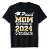 Proud Mom of A Class of 2024 Graduate Mother Senior Family T-Shirt Funny Dad Aunt Uncle Grandma Grandpa Sister Brother Tee Tops