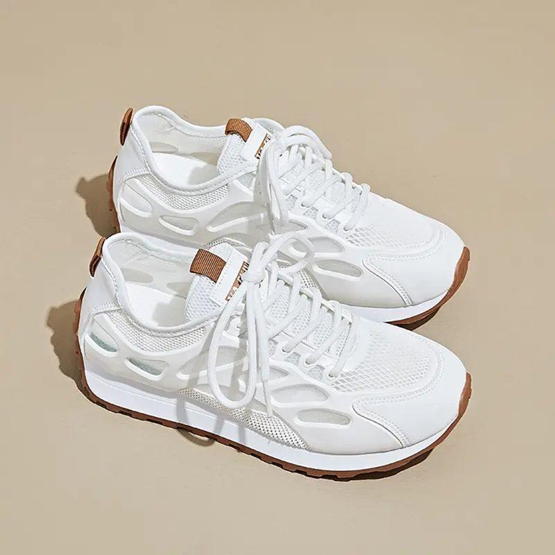 Summer women's shoes 2025 new soft sole lightweight mesh breathable versatile casual ultra-thin comfortable white shoes trend