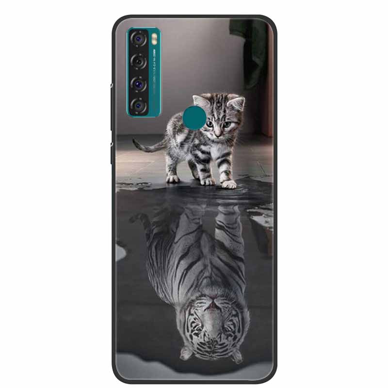 For TCL 20 SE Case Luxury Silicone TPU Soft Cover Phone Case For TCL 20 SE T671H Cartoon Funda Colourful Capa Shockproof Coque