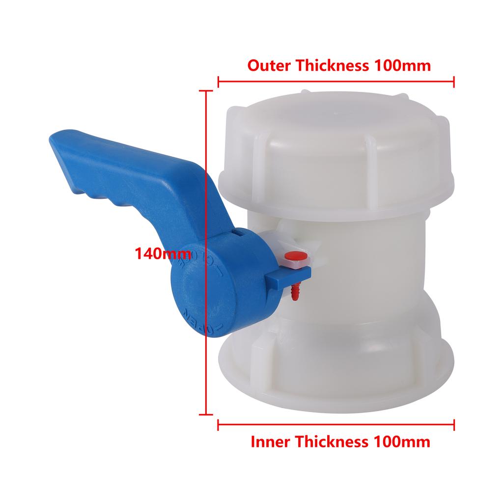 60/75/100mm Ton Bucket Butterfly Valve Faucet Garden Switch Valve Ibc Inner And Outer Coarse Thread Water Tank Adapter