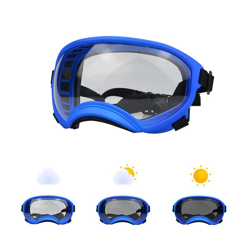 

Color-changing pet glasses, UV protection, windproof pet goggles, dog sunglasses, trendy protective sun glasses L plus Size синій