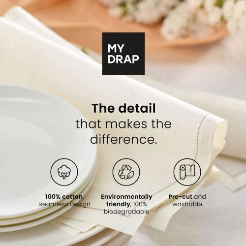 MYdrap Cocktail Napkins, 100% Cotton, 4.3 X 4.3 Inch, 50 Per Roll, Cocktail Napkin/Coaster SA11/101-2