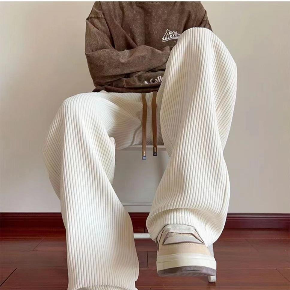 Men's Corduroy Pants Straight Loose Joggers Sweatpants Fall Winter Streetwear Men Casual Track Pants Male Long Trousers