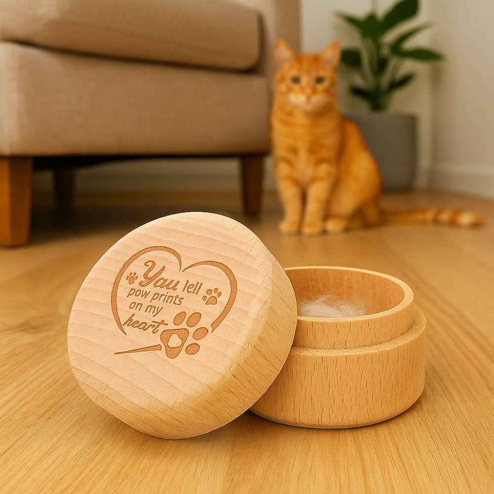 Wooden Pet Hair Keepsake Box Durable Pet Memorial Box Remembrance Box Dog Ashes Box  Memorial Gift