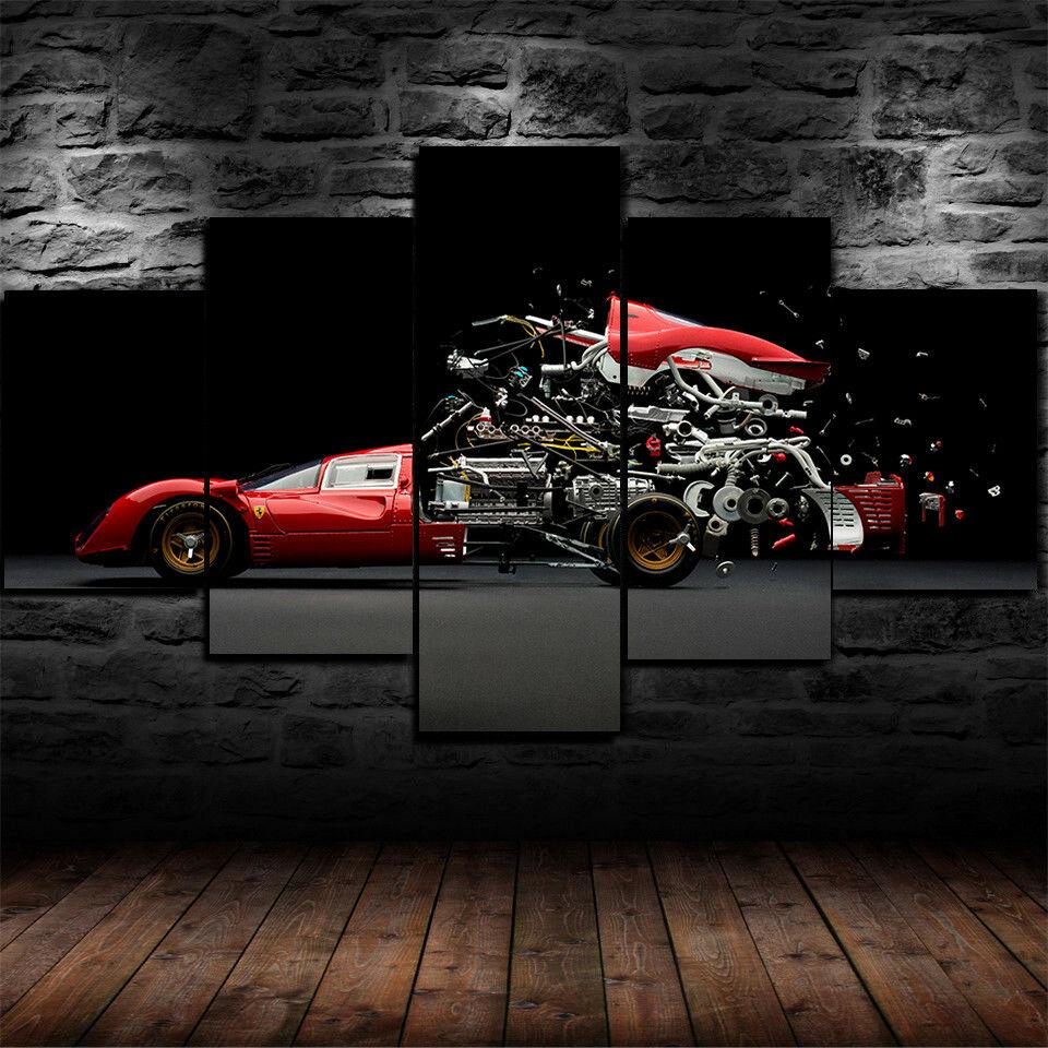 

No Framed Canvas 5Pcs Anatomy Sport Car engineering Wall Posters Pictures Home Decor Accessories Living Room Paintings 20x35 20x45 20x55cm