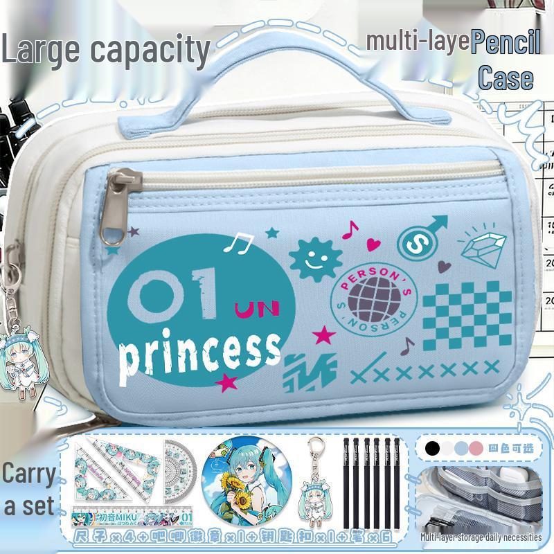 Astuccio Grande Capacità Hatsune Miku per Studenti e Ragazze - Borsa Portatile
