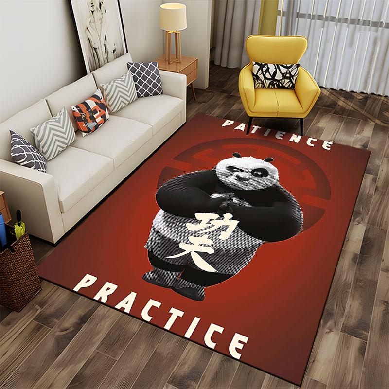 Tappeto Ispirato a Kung Fu Panda adatto come tappetino antiscivolo per il soggiorno o il divano della camera da letto