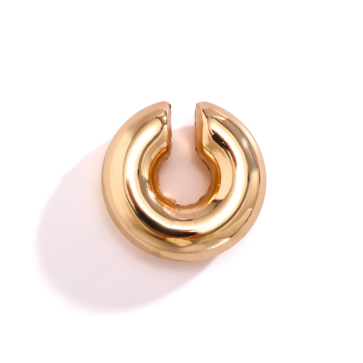 

PuRui Trendy 9Colors CCB Geometric Smooth Ear Clip for Women Girls Simple O Shape Earrings Fake Cartilage Puncture Zircon Party