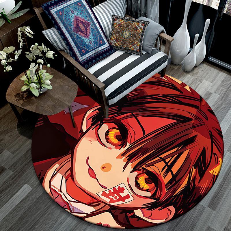 Toilet‑Bound Hanako‑kun Round Area Rug,Carpet Rug for Living Room Bedroom Sofa Playroom Decor,Non-slip Floor Mat
