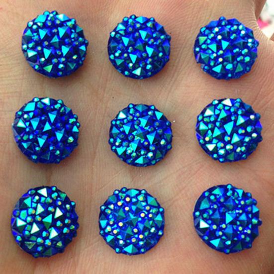 DIY 40Pcs 12mm Round AB Resin Flatback Rhinestones for Phone Wedding Crafts