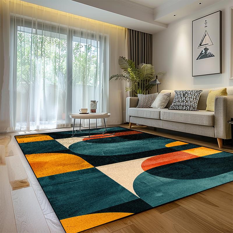 Moderner Luxusteppich Wohnzimmer Geometrische Dekoration Zuhause Weich Waschbar Großer Bereichsteppich Schlafzimmer Badezimmer Rutschfeste Plüsch-Fußmatte