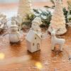Weihnachten hohle Keramik Mini alter Mann Elch dekorativer Anhänger für Weihnachtsbaum Weihnachten Heimfenster Partydekorationen
