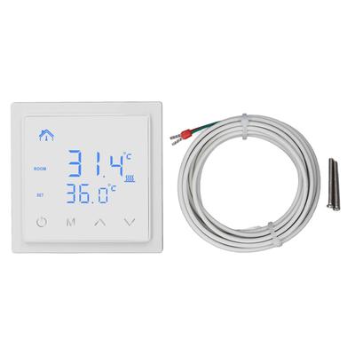 Termostato Elettrico per Riscaldamento a Pavimento Display LED Alta Precisione Temperatura Anti Falso Contatto