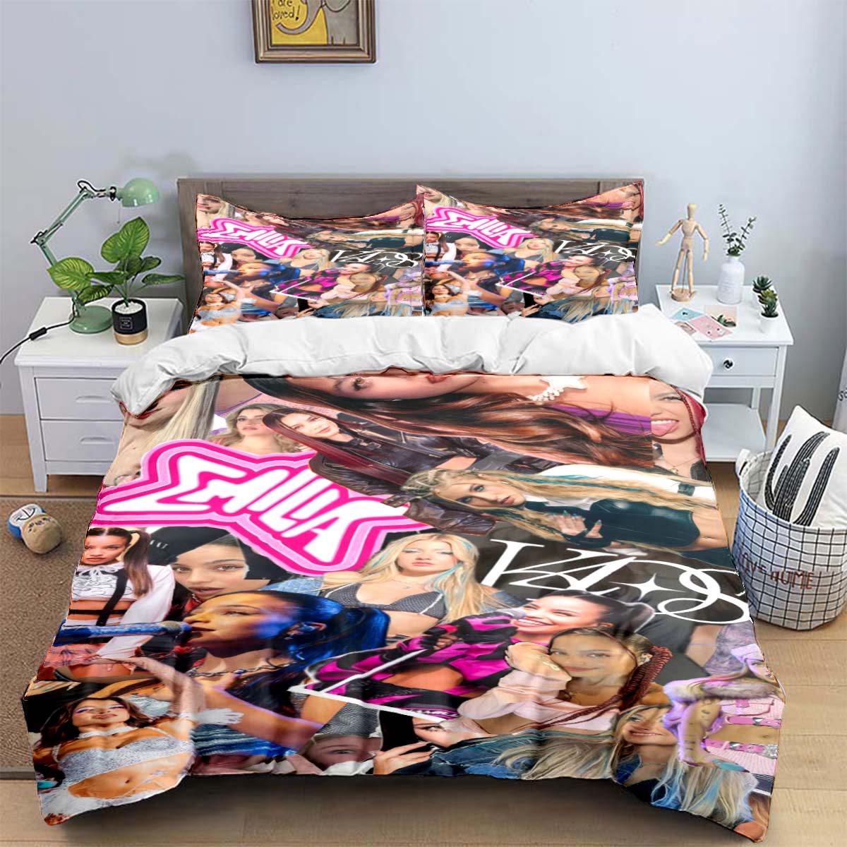 

3PCS Europe Star Group K-k4os Beding Set Single Twin Ful King-Sized Dimensionsd Dimensions Musical Genius Bed Linen Adult Peoples Tens Bedrom Gift 120*200cm Single