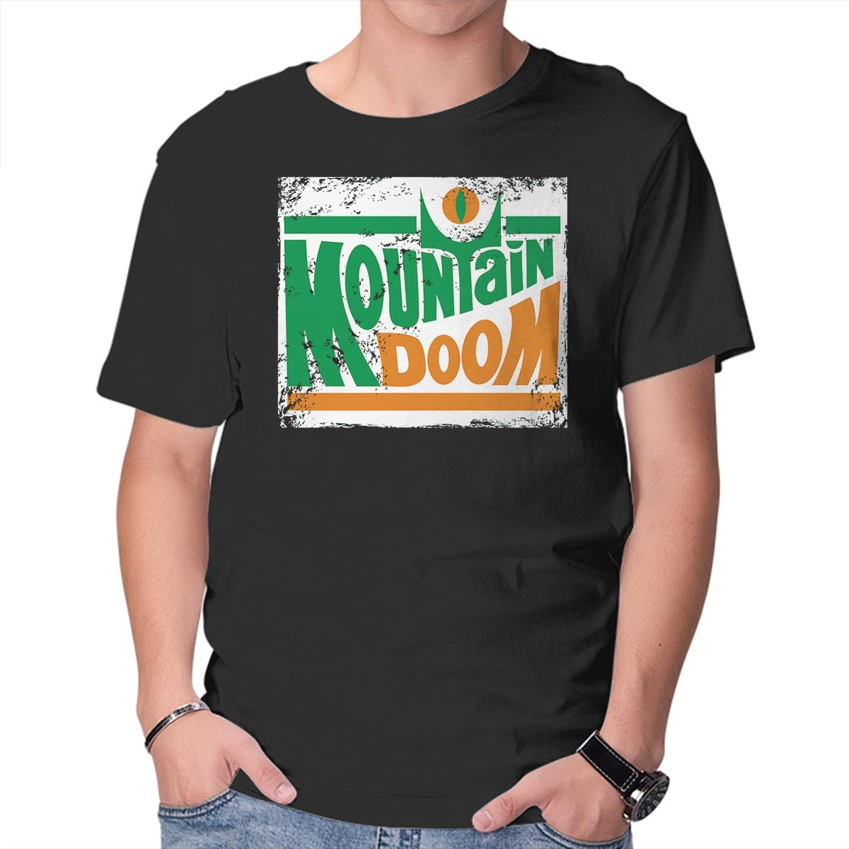 Unisex Crew Neck T-Shirt Mountain Doom Graphic Short Sleeve Casual Tee XXXXL