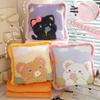 Cartoon Plush Pillow Blanket Combo