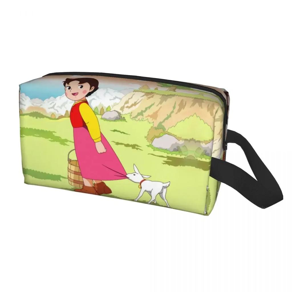 Heidi Peter And Grandpa Family Travel Cosmetic Bag Alps Mountain Anime Makeup Toiletry Organizer Ladies Beauty Storage Dopp Kit