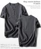 Short Sleeve Summer and and Dry for Available In Large Perfect for Outdoor and Solid Henley Korean Crew Relaxed Slim J.STORE Men's Linen-Like T-Shirt,