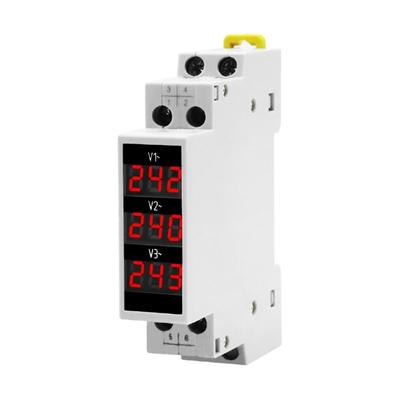 Contor de tensiune trifazat, monitor de testare, montare pe șină DIN, AC80V-500V, LED digital, mini modular, indicator de voltmetru