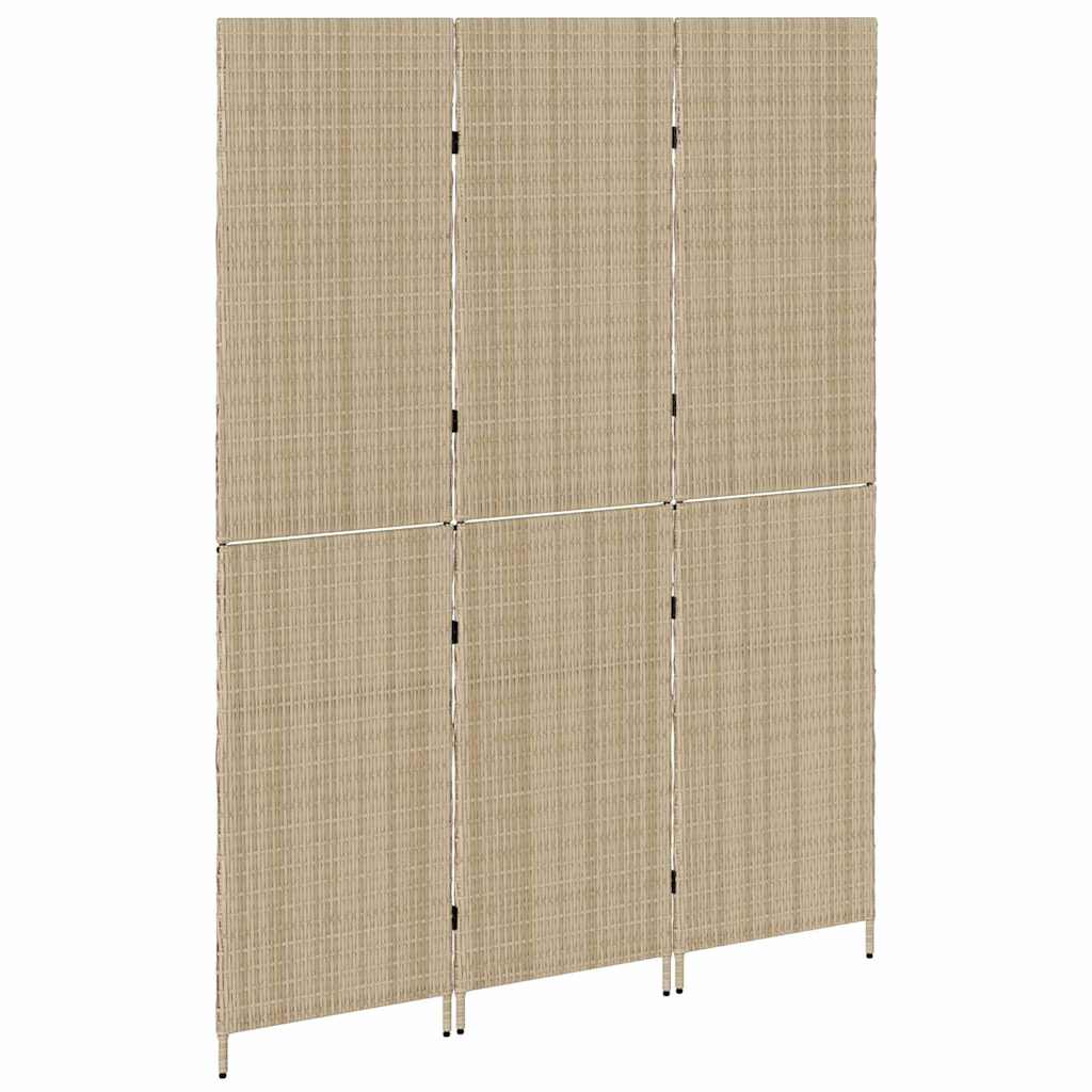 Room Divider Beige 147 X 180 Cm Poly Rattan