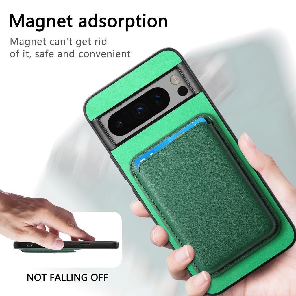 2 In 1 Detachable Cards Solt Wallet Leather Case For Google Pixel 9 Pro 8 8A 7 7A Magnetic Wireless Charging Purse Bag Cover