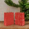 10PCS Heart Patterns Kraft Paper Bag with Handle Valentine's Day Gift Packaging Tote Romantic Bags Party Wedding Accessories ZYF