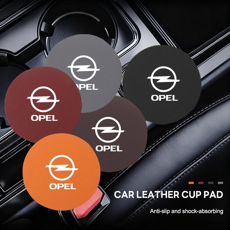 2pcs Car Leather Auto Water Cup Slot Non-Slip Mat Anti-slip Pads For Opel Astra GTC Insignia Antara Meriva Zafira Accessories NE9