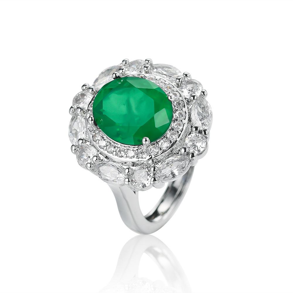 Hot European and American Style Temperament, Luxury Colored Treasure Ring, High-end Exaggerated Party Atmosphere, Ring Finger Ring