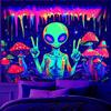 BVBOX Castle Blacklight Halloween Tapestry Horror Moon Night Scary Cemetery Pumpkin Lantern Halloween Tapestry Wall Hanging Skul