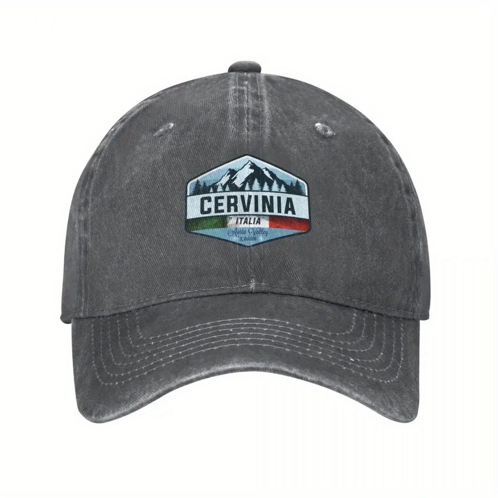 Cervinia Italy Skiing Stickers TShirts Baseball Caps Luxury Hats Baseball Caps Hats for Women Beach Sun Hats for Men
