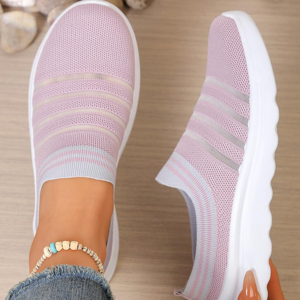 Women's Summer Half Slippers Thick Bottom Mesh Casual Hollow Out Round Head Slippers