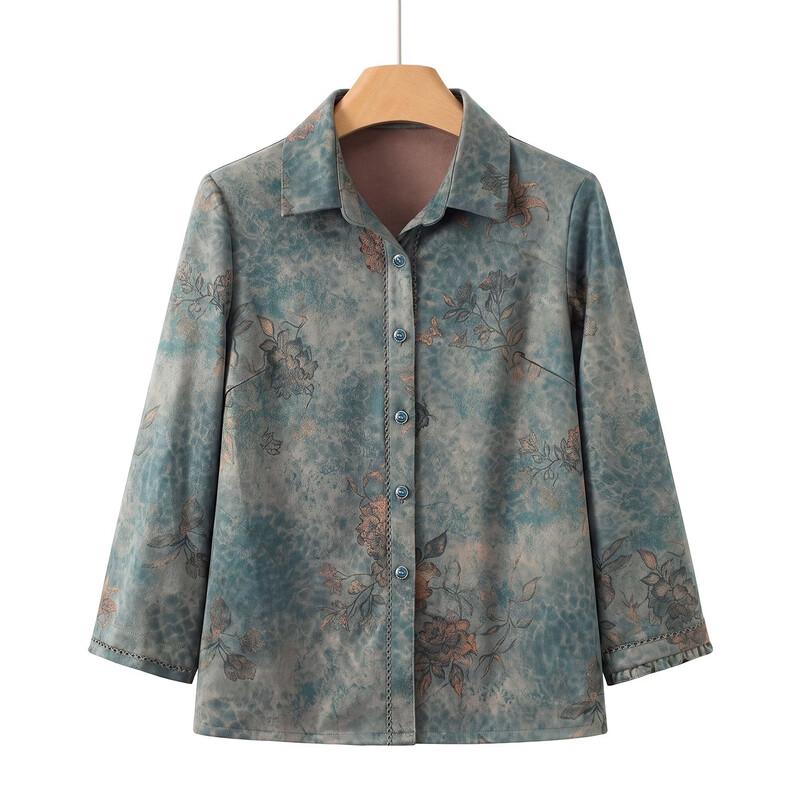 Women's Vintage Floral Print Lapel Button-Down Blouse